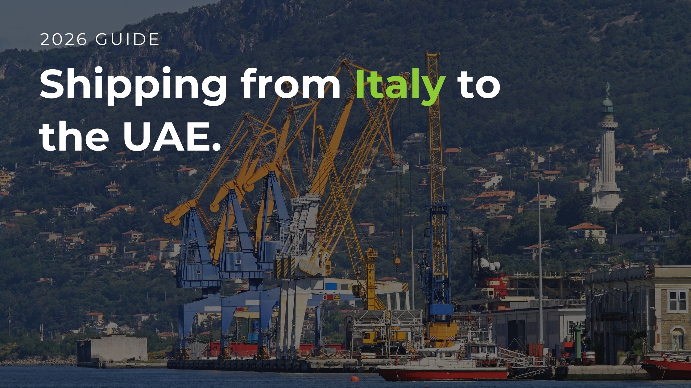 shipping from italy to uae sea and air freight solutions fcl and lcl container shipping export documentation and origin customs in italy hs code classification and eu compliance ocean freight via genoa la spezia trieste and livorno air cargo via milan and rome uae customs clearance and 5 percent vat handling bonded warehousing and free zone options jafza dwc consolidation and deconsolidation door to door pickup and final delivery with tracking and proof of delivery multimodal transport road sea air cargo insurance options transit times and cost planning schedule coordination and end to end shipment visibility